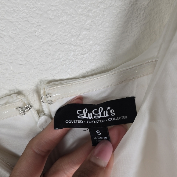 Lulus Size Small White Off The Shoulder‎ Mini Skater Swing - Picture 9 of 9